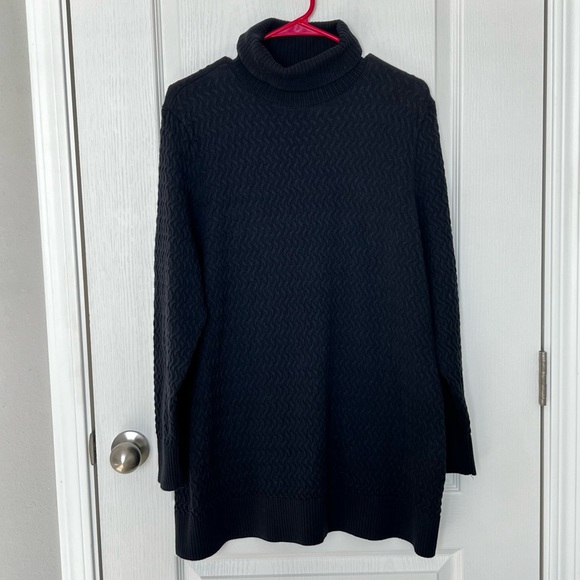 Lands End Women’s Turtleneck Knit Sweater Black Size 1X - Picture 1 of 6